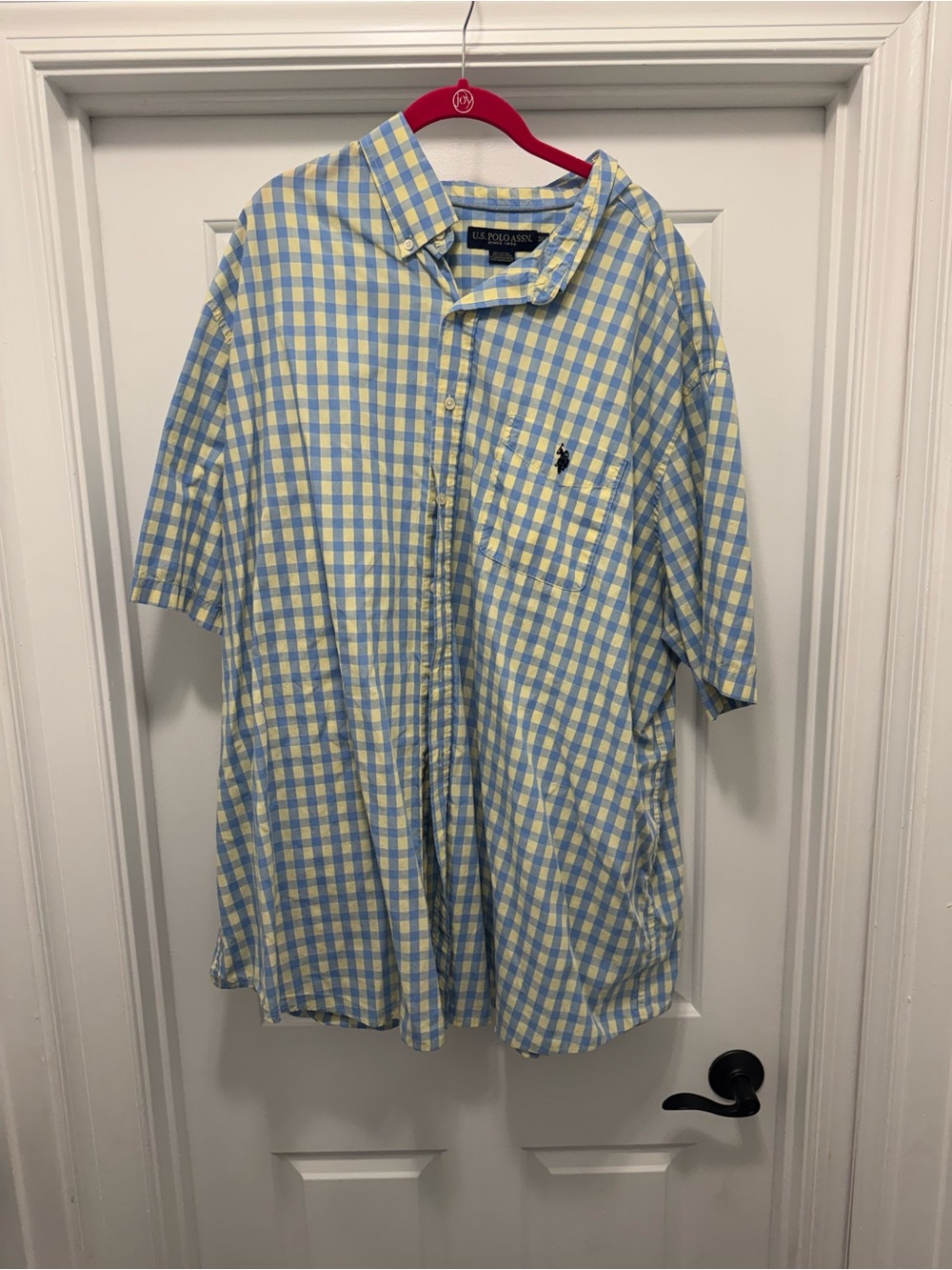 U.S. Polo Assn. Yellow & Blue Gingham Short-Sleeve Button-Down Shirt